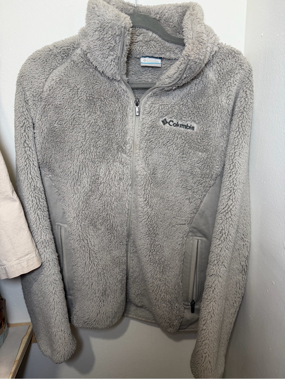 Columbia Plush Sherpa Fleece Jacket - Light Gray